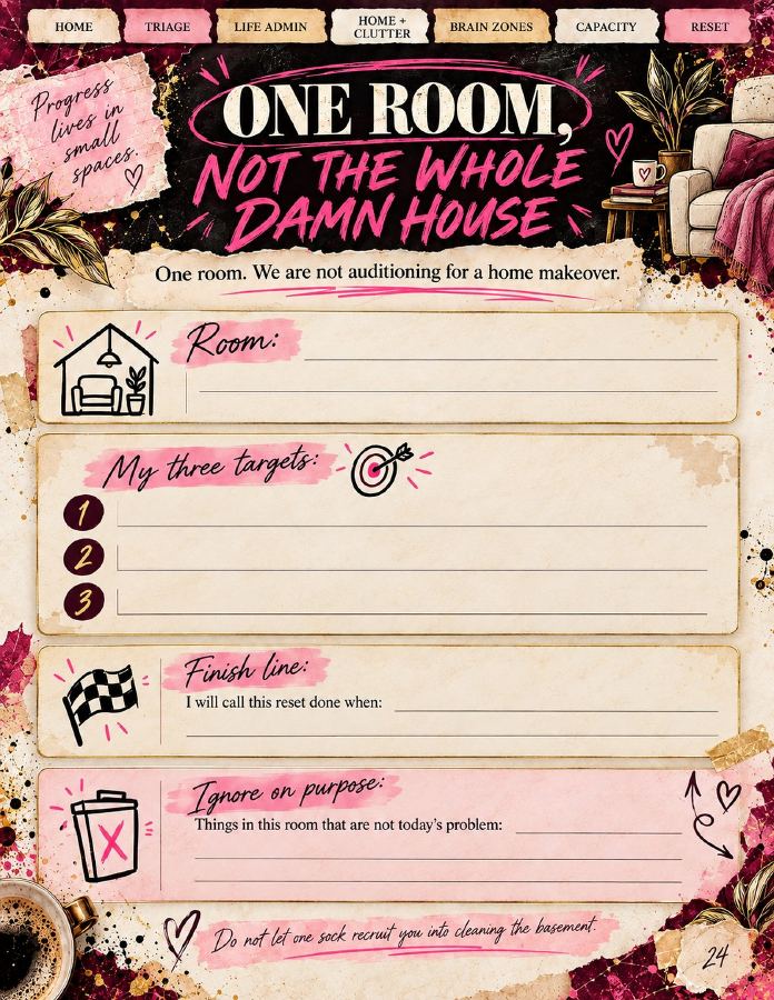 The Clutter Is Winning sample page: One Room